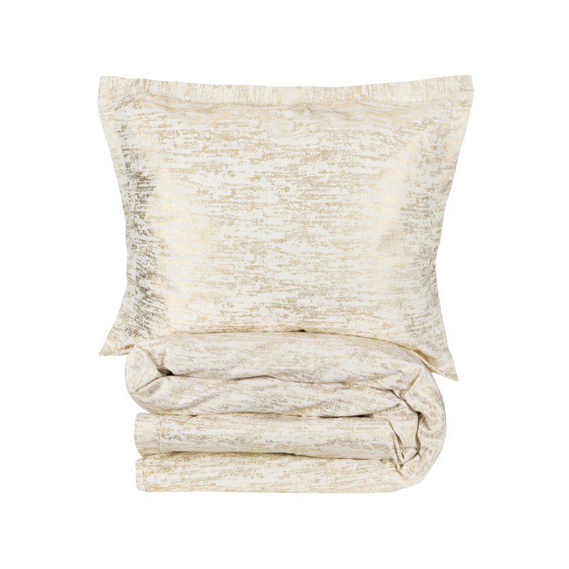 Linen Percale Abstract Duvet Cover, King Duvet Cover + 2 King Sham Pillow