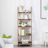 Elberta Bamboo Ladder Bookcases Ladder Bookshelf Storage Rack Flower Plant Stand Shelf Organizer Display Shelf