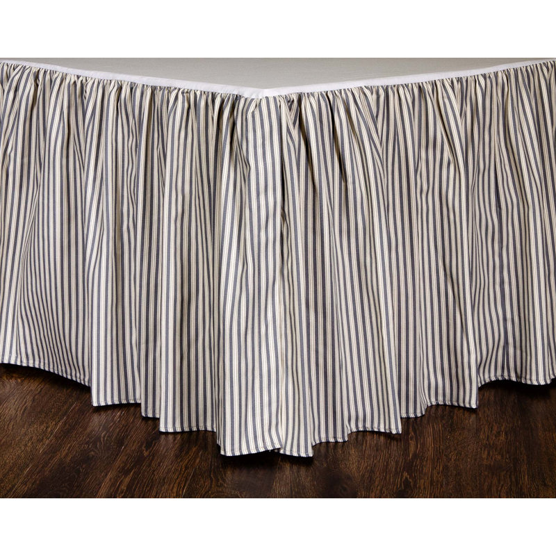 Anna Stripe Ruffled 15 inch  Bedskirt, 15", Queen