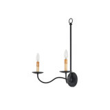 Saxon Double-Light Black Wall Sconce