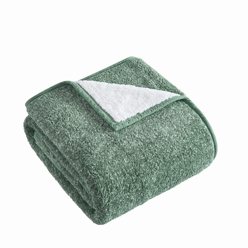 Jeté en sherpa Brooklyn Loom Heathered, Vert