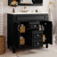 Meuble-lavabo 36 po avec lavabo supérieur, armoire de rangement moderne avec 2 portes à fermeture douce et 2 tiroirs, meuble-lavabo simple, meuble-lavabo-2071827485