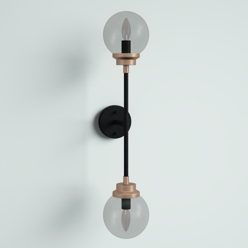 Breit 2 - Light Dimmable Vanity Light, Matte Black / Brass Accents