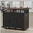 K&K 46.5'' Farmhouse Kitchen Island with Drape of Beads, Power Outlet, Rolling Kitchen Cart on Wheels with Drop Leaf, 3 Doors , 3 Drawers and Internal Iron Shelf, for Kitchen, Dining Room, Black-289674585