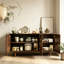 Buffet rectangulaire en bois massif peint rétro