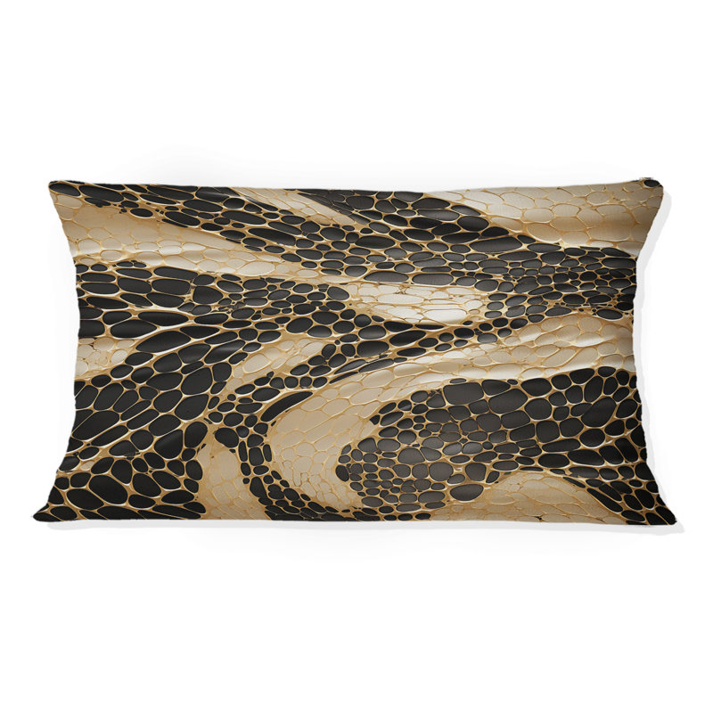 Opulence dorée en noir et or - Coussin décoratif Récif de corail abstrait multicolore azur - Coussin décoratif