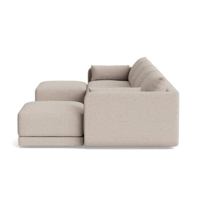 Eva Double Chaise Sectional, Performance Weave - Natural