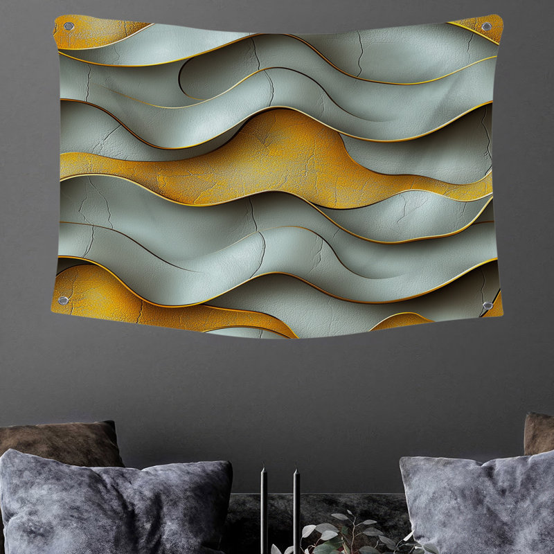 Tapisserie murale Wave Formation - Décoration murale abstraite, H 88 po x l 104 po