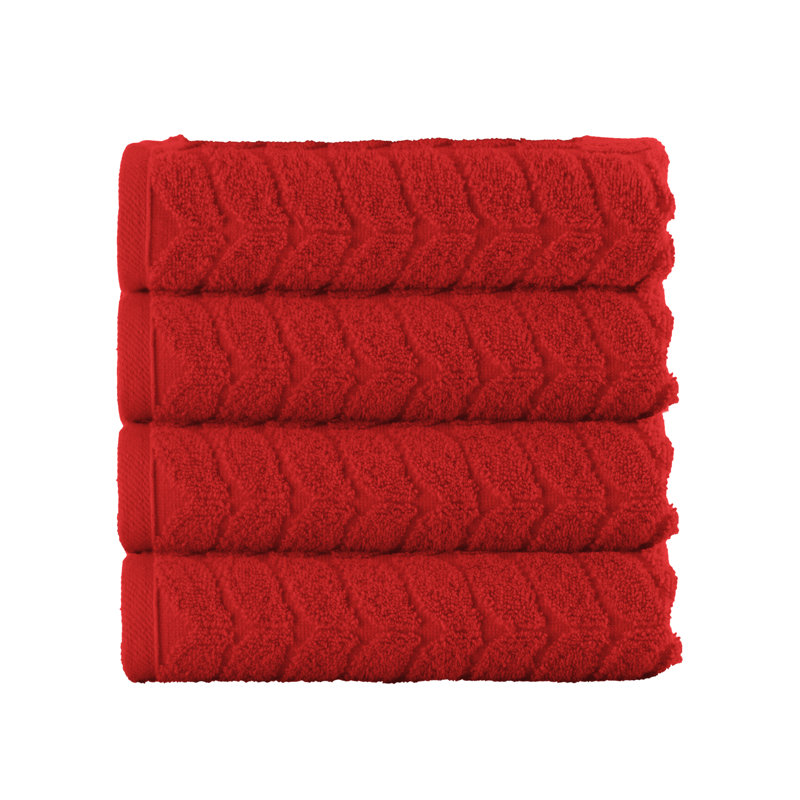 Elegant Comfort 100% Turkish Cotton 4-Piece Towel Set – Ultra Soft, Highly Absorbent, Quick Dry Bathroom Towels, Red