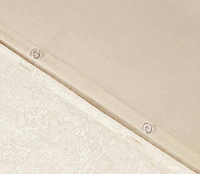 Polyester Damask Duvet Cover Set, Beige, Double Duvet Cover + 2 Pillowcases