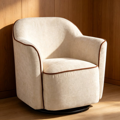 Chenille Upholstered Barrel Chair
