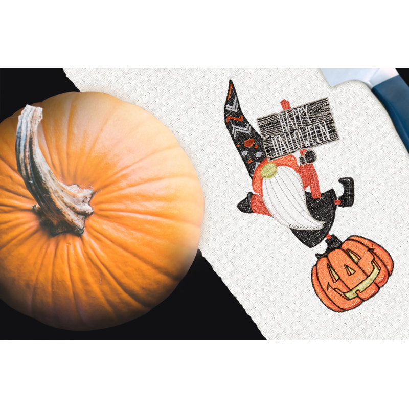 Serviette de cuisine Halloween en coton à broderies gaufrées
