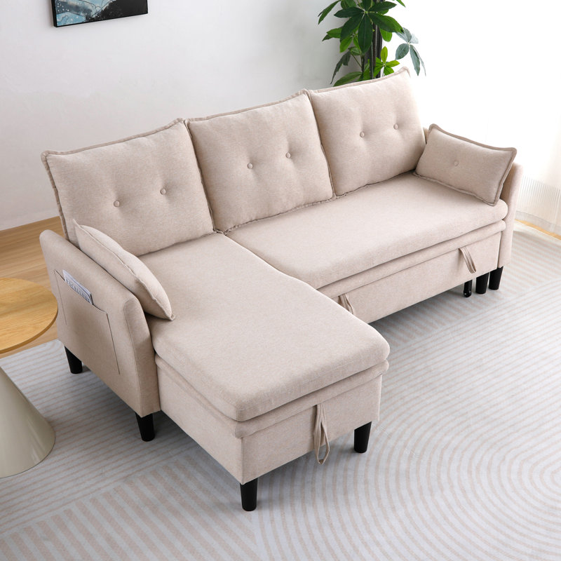 Canapé en L 78,35 po, Beige