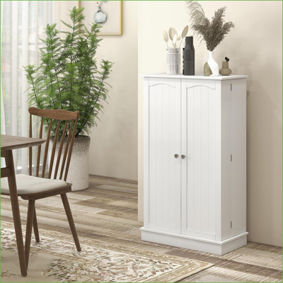 Kitchen Pantry Cabinet with 5-Tier Shelving &amp; 12 Spice Racks, Modern | MDF Construction