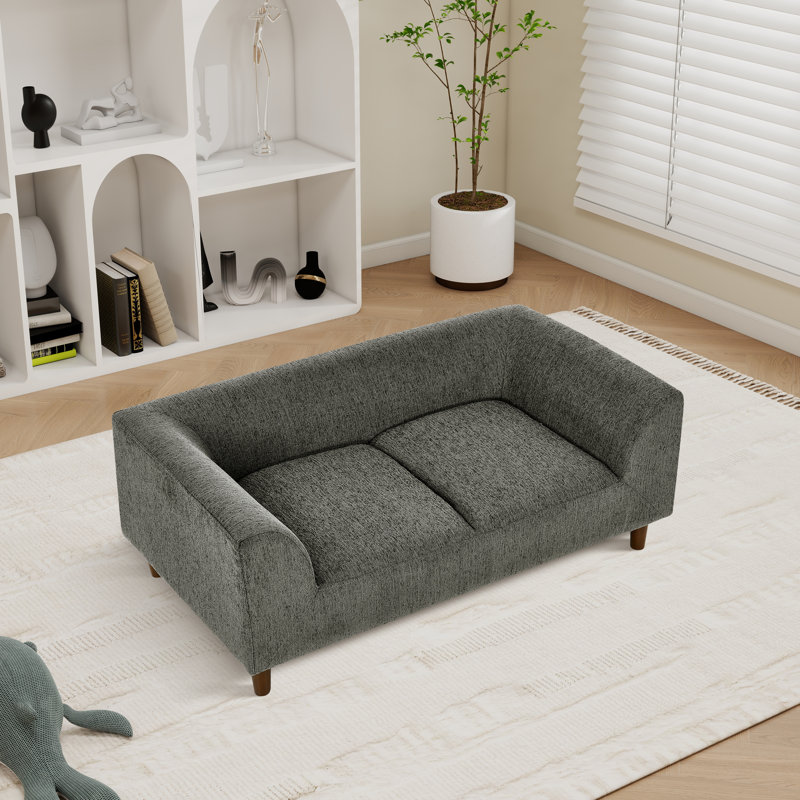 Modern Rectangular Pet Sofa, Dark Gray