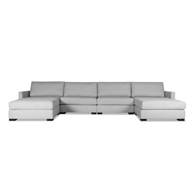 Bruan Upholstered 166 " Linen U-Shaped Sectional