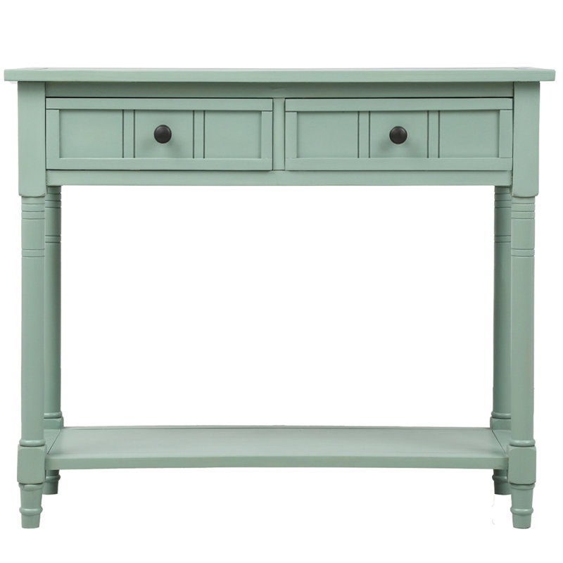 Acacia Mangium Frame Console Table, Retro Blue
