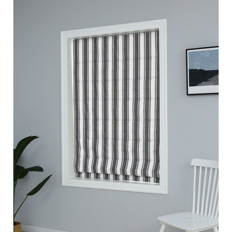 Room Darkening Roman Shade, Pepper, 40.9"W x 64"L
