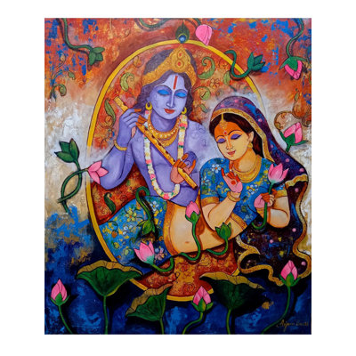 Dévotion de Krishna | Acrylique sur toile | Par Arjun Das