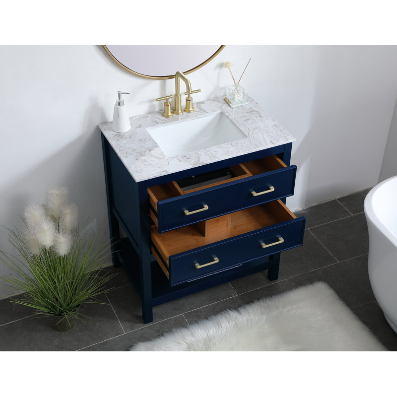 Ensemble de meuble-lavabo simple 30 po Martins, Bleu