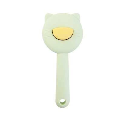 Pet Comb 7.9x3.5x1.6in Self-Cleaning Stainless Steel Grooming Brush For Dogs Cats, Green