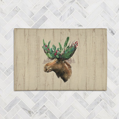 Tapis en chenille Holiday Moose