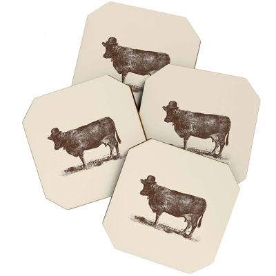Wood 4 Piece Coaster Set