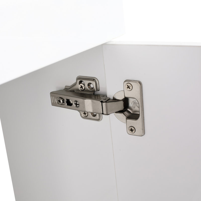 Petit meuble-lavabo, lavabo de 16 pouces, conception à porte à fermeture douce, mécanisme mural élégant de 16 pouces, avec lavabo pour salle de bain