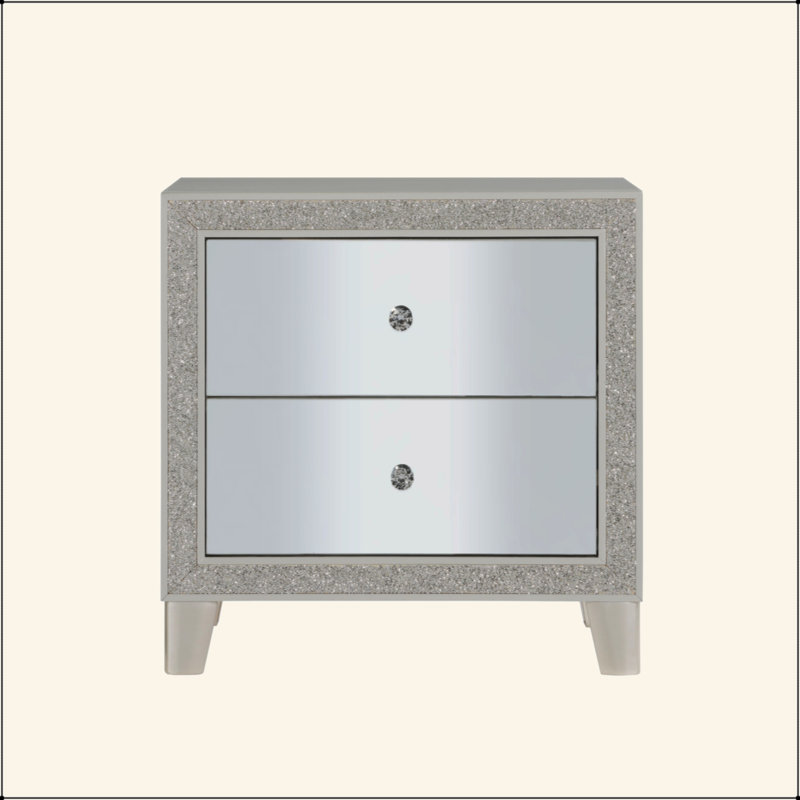 Table de chevet à finition miroir Sliverfluff