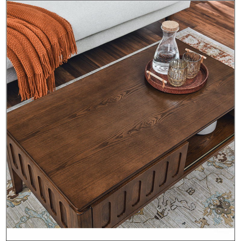 Table basse cannelée moderne Mid Century