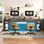 Bureau double 78,74 po avec tablettes de rangement