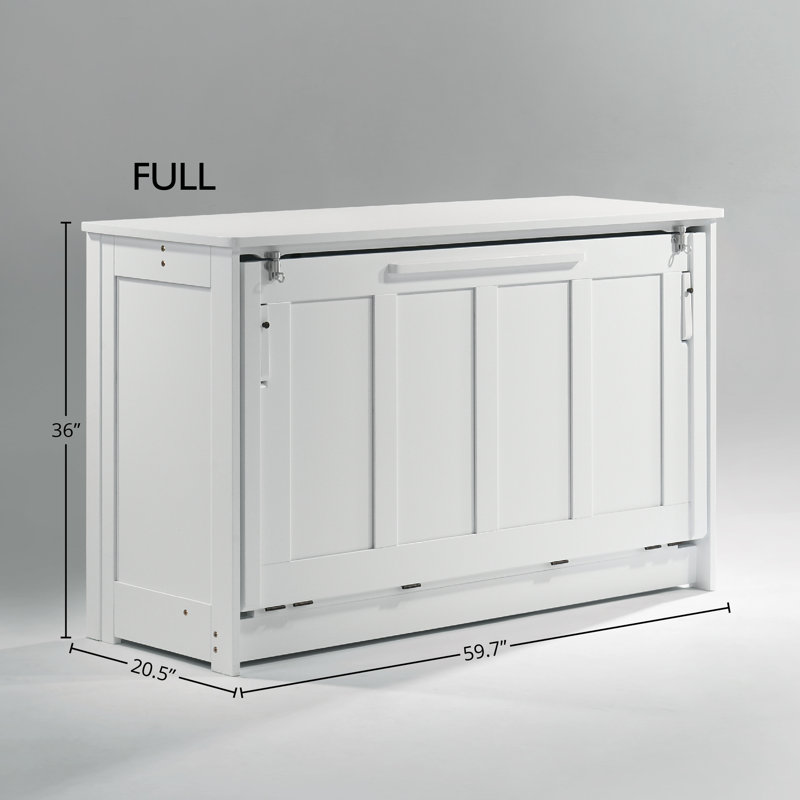 Lit escamotable avec rangement bas Issabella, Double, Blanc