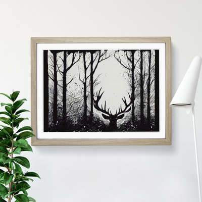 Stag Deer Forest Abstract - Single Picture Frame Print
