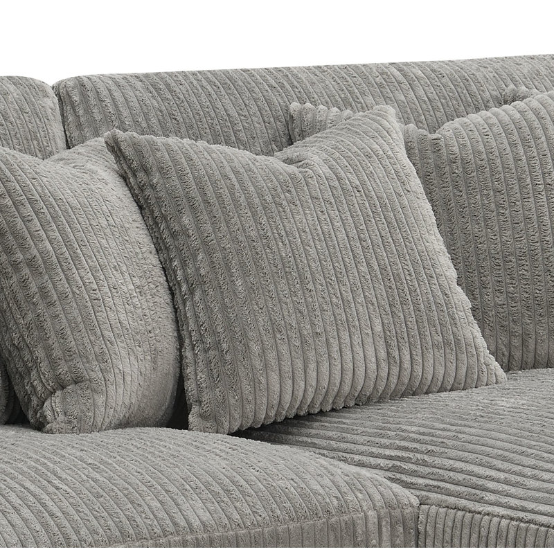Canapé modulaire en velours côtelé avec 6 coussins Killian