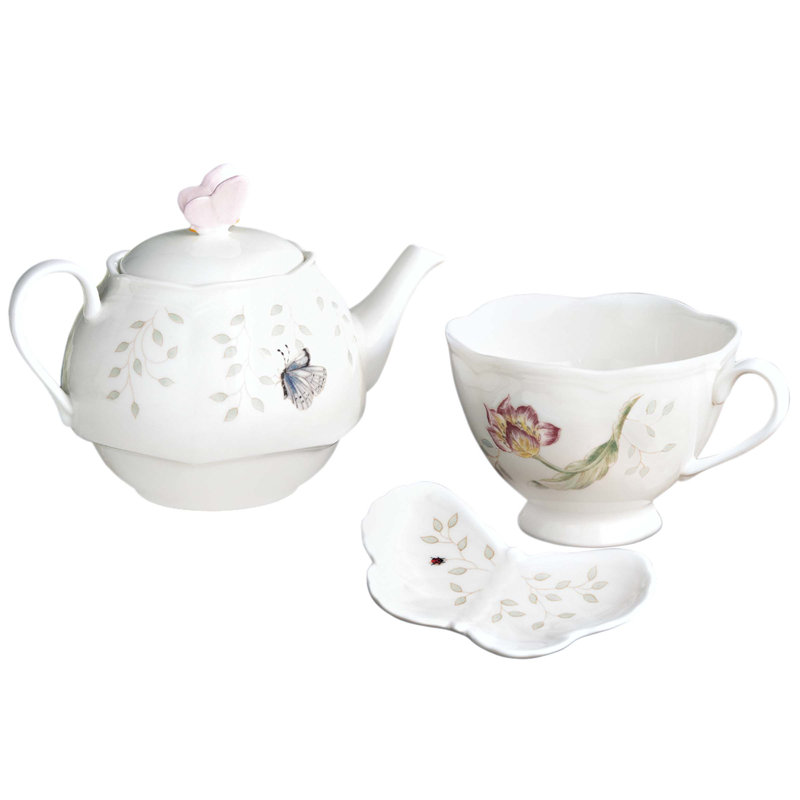 Butterfly Meadow Stack Teapot Set with Tea Bag Holder