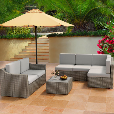 Modular Patio Conversation Set with Cushions