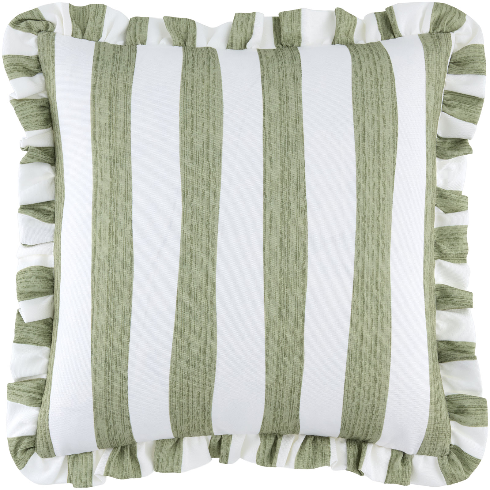 Laguna Reversible Throw Pillow, Green Striped, Square 18", Cover Only