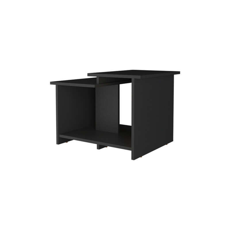 Table basse avec rangement ouvert, Noir