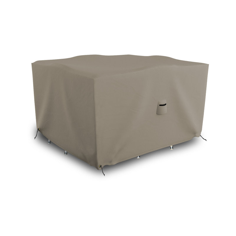 Outdoor Square Dining Table & Chair Set Cover, 1000D PVC-Coated Heavy Duty Waterproof Patio Furniture Cover, UV & Tear-Resistant with Air Vents & Drawstrings