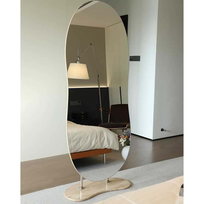 Curved Stone+Stainless Steel Full Length Mirrors