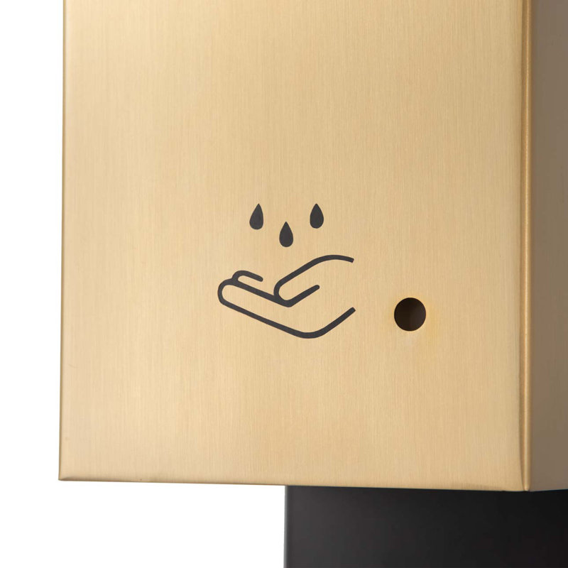 Luxe Floor Stand Touchless Hand Sanitizer Dispenser - 54", Brushed Brass, Powermist, Brushed Brass
