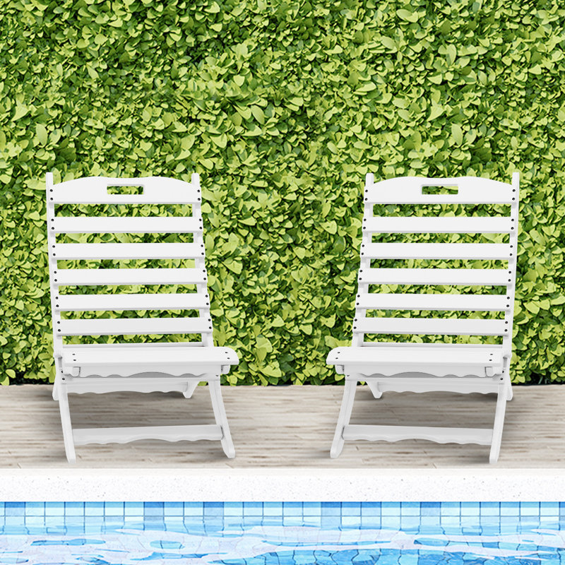 Chaise Adirondack pliante en plastique Alexeya, Blanc
