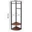 Ogan Black Metal Corner Hallway Coat Hanging Rail Rack With Shelves