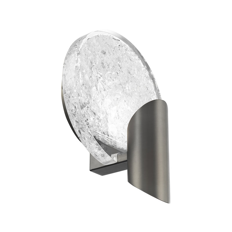 Oracle Crystal LED Armed Sconce, Antique Nickel