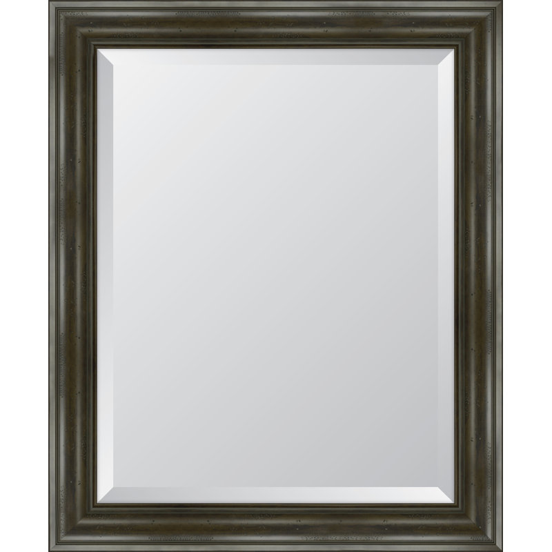 English Wall Mirror, 34" H x 28" W, Gray