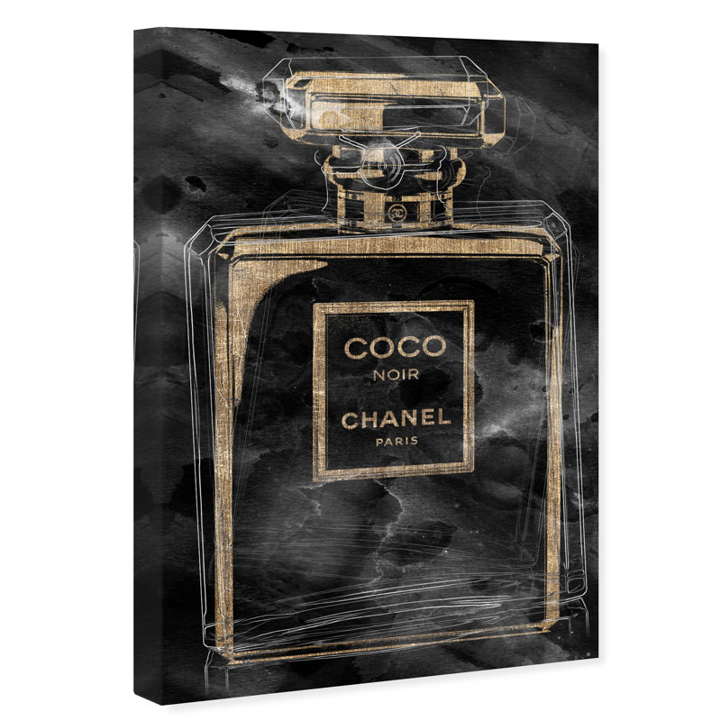 Parfum floral embouteillé - Peinture sur toile, H 30 po x l 20 po, Toile tendue