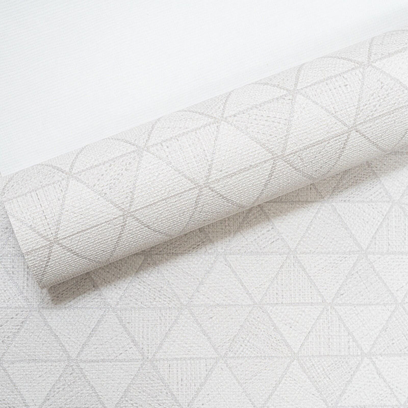 Guernon Silver Geometric Triangles Off Textured Wallpaper featuring Metallic 10m x 53cm Roll, White