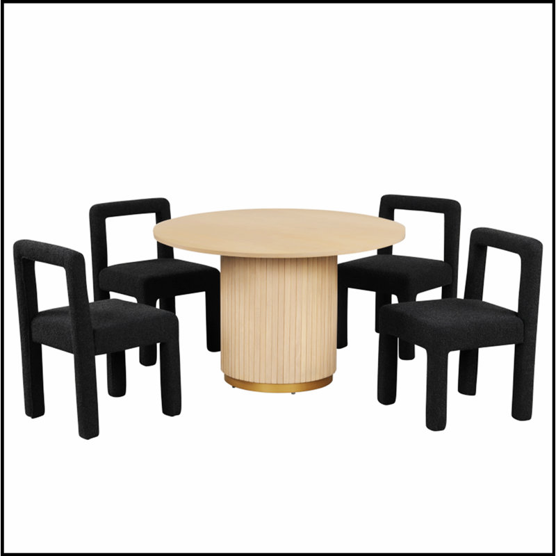 Ensemble de 2 chaises de salle à manger rembourrées Modern, Noir