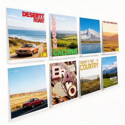 Paquet de 8 tablettes murales de rangement pour disques vinyles, porte-album en bois de 12 pouces, support mural blanc pour dossiers, décor de salon