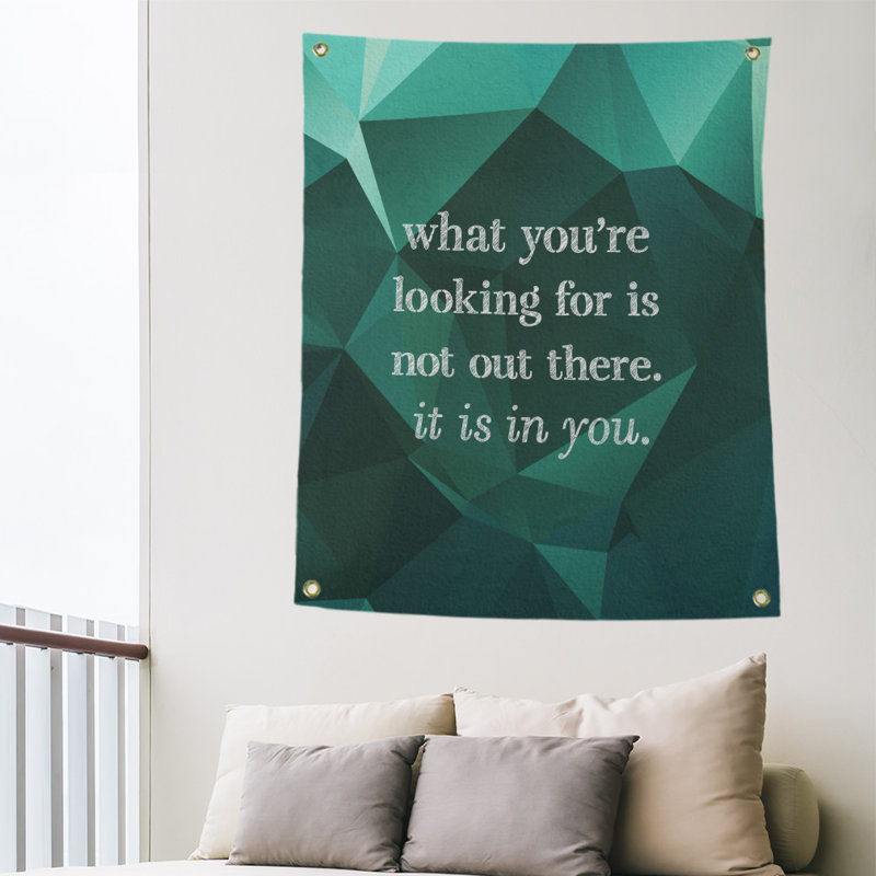 Tapisserie quote-pierre en faux-faux-citation en polyester, H 59 pi x l 50 po, Émeraude